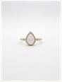 James Moore & Co Natural Diamond & Rose Quartz Cabochon Pear Cut 9ct Yellow Gold Ring J83504