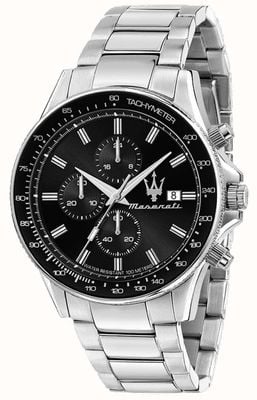 Maserati Sfida voor heren | zwarte chronograaf wijzerplaat | roestvrijstalen armband R8873640015