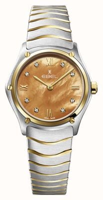 EBEL Sport classic lady - Esfera de reloj de sol con 8 diamantes (29 mm) / oro de 18 quilates y acero inoxidable 1216595