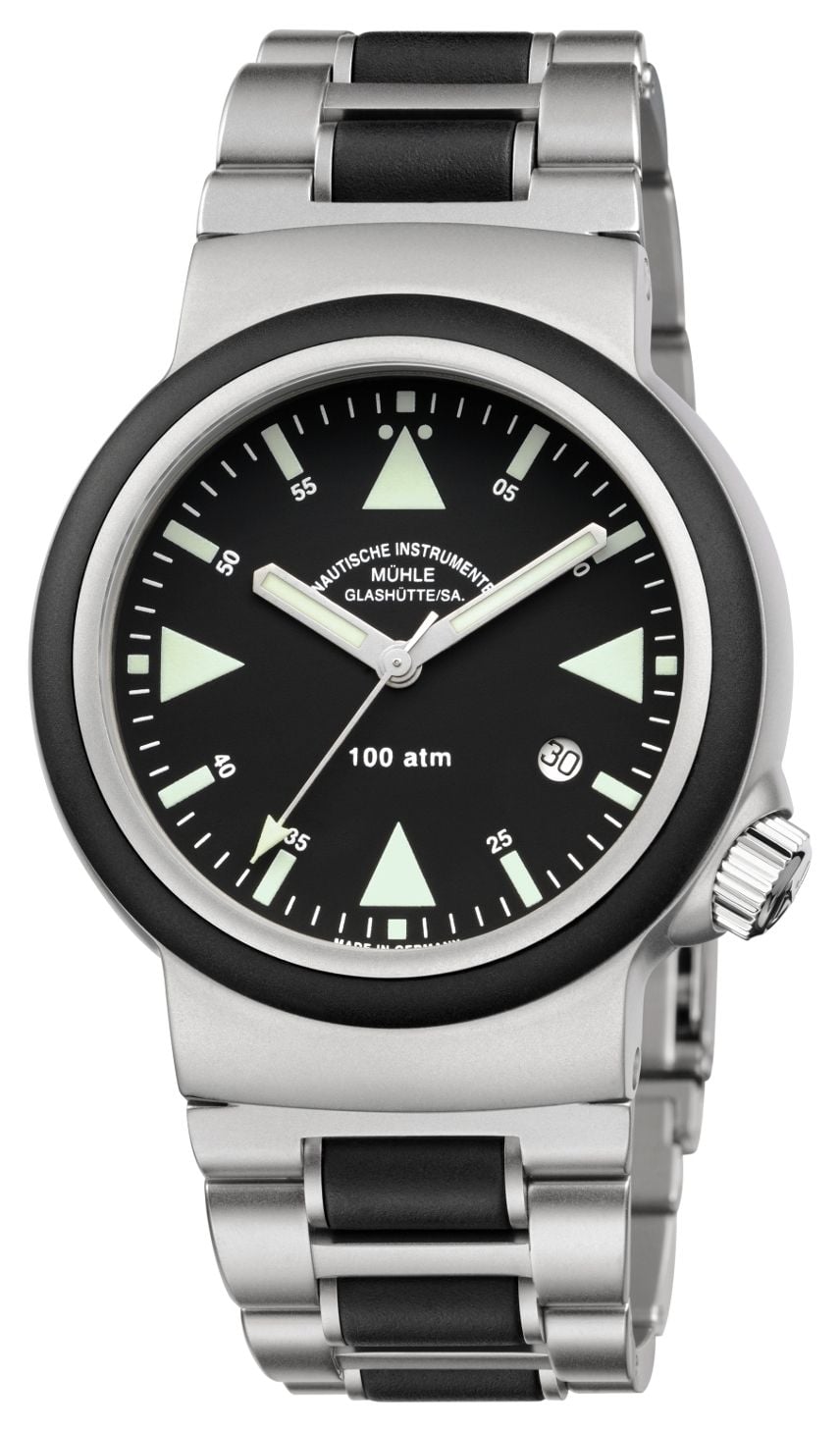 MÃ¼hle GlashÃ¼tte S.A.R. Rescue-Timer (42mm) cadran noir / montre