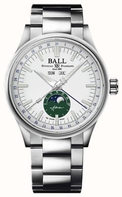 Ball Watch Company Ingegnere ii calendario lunare | 40 mm | edizione limitata | quadrante bianco | bracciale in acciaio inossidabile | NM3016C-S1J-WHGR