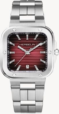 Herbelin Cap Camarat Uhr mit rotem Farbverlauf und rechteckigem Zifferblatt 12246B18