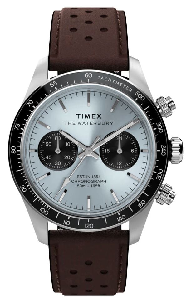 Timex Waterbury Heritage Chronograph (39mm) Ice Blue Sunray Watch