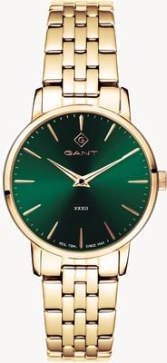 GANT Park avenue 32 (32 mm) esfera verde / acero inoxidable pvd dorado G127020