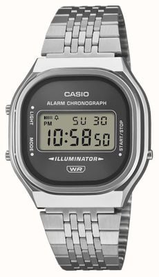 Casio A140 Series Alarm Chronograph Illuminator (36.8mm) Grey Sunray Dial / Stainless Steel Band A140WE-8AEF