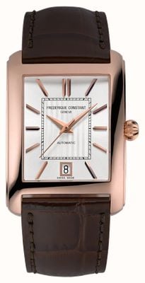Frederique Constant Carree Automatic (30mm) Silver Dial / Brown Leather Strap FC-303V4C4