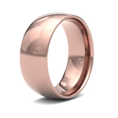 James Moore Wedding Rings | 9ct Rose Gold | 8mm | Light | Traditional Court | AG_8GLC-9R
