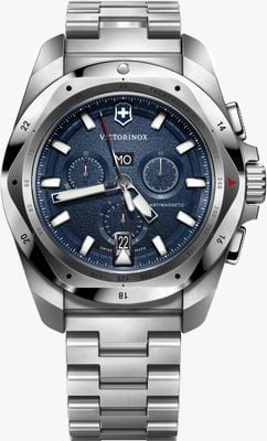 Victorinox I.n.o.x. Chrono (43 mm), blaues Zifferblatt / Edelstahlarmband 241985