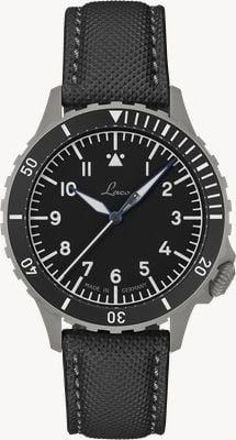 Laco Köln Automatic - Sandblasted (41mm) Black Dial / Black Fibertech Strap 862192