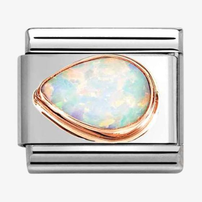 Nomination Classic White Opal Rose Gold & Steel Charm 430513/07