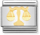 Nomination Classic Libra 18ct Gold & Steel Charm 030104/07