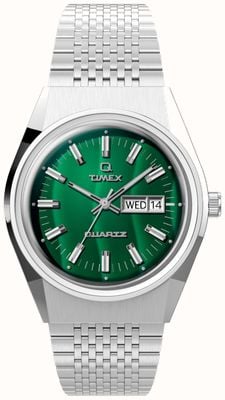 Timex Q Falcon Eye pulseira de aço inoxidável mostrador verde TW2U95400
