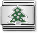 Nomination Classic Christmas Tree Sterling Silver & Steel Enamel Charm 330204/08