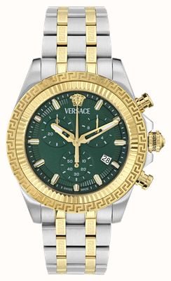 【mach378 】Greco 2000's AP-1000 used Versace Greca Extreme Chrono Masculino (45 Mm) Mostrador Verde