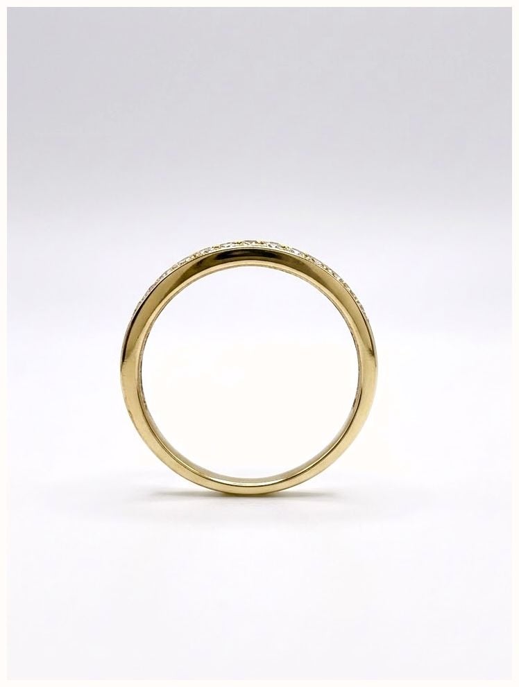 0.25ct Natural Round Brilliant Diamond 9ct Yellow Gold Half Eternity Ring RD566/N - vista alternativa 3