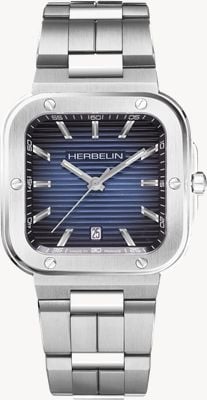 Herbelin Blaue Cap-Camarat-Uhr mit rechteckigem Zifferblatt 12246B15