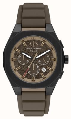 Armani Exchange Cronografo al quarzo (44 mm) quadrante marrone testurizzato / cinturino in silicone marrone AX4293