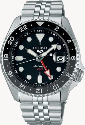 Seiko 5 estilo deportivo automático gmt 'uva negra 5kx' 'reinterpretación skx' SSK001K1