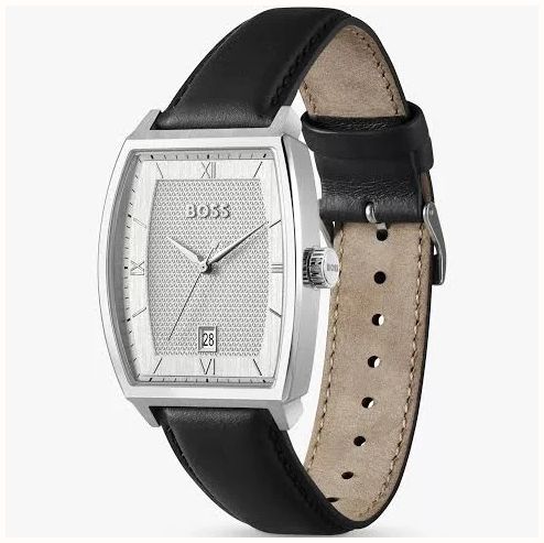 BOSS Men's 43mm Leather Strap White Dial Principle Ark 1514354 - alternative Ansicht 2