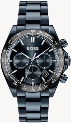 BOSS Chronographe Hero 2.0 (44 mm) cadran bleu foncé / bracelet en acier inoxydable PVD bleu foncé 1514270