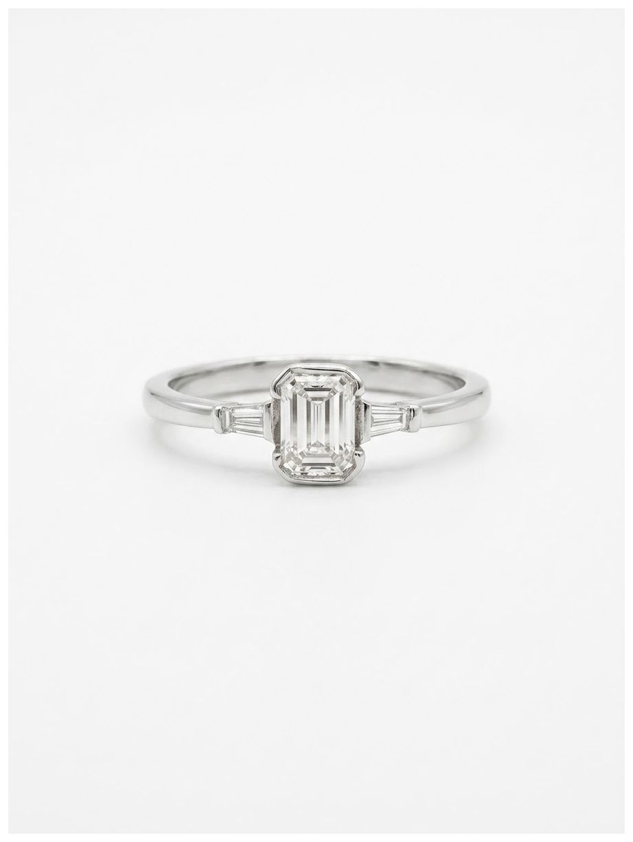 James Moore & Co Baguette And Emerald Natural Diamond 18ct Jewellery