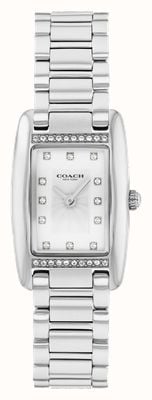 Coach Montre Reese pour femme (20 mm) avec cadran argenté et bracelet en acier inoxydable 14504587