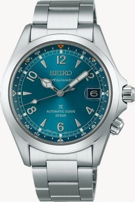 Seiko Prospex Alpinist Automatic 'Tealpine’ (39.5mm) Teal Blue Dial / Stainless Steel Bracelet SPB503J1