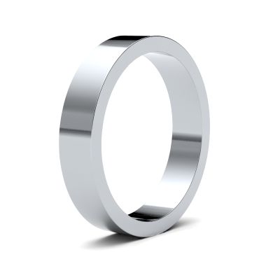 James Moore Wedding Rings | 9ct White Gold | 4mm | Medium | Flat | AG_4LMF-9W