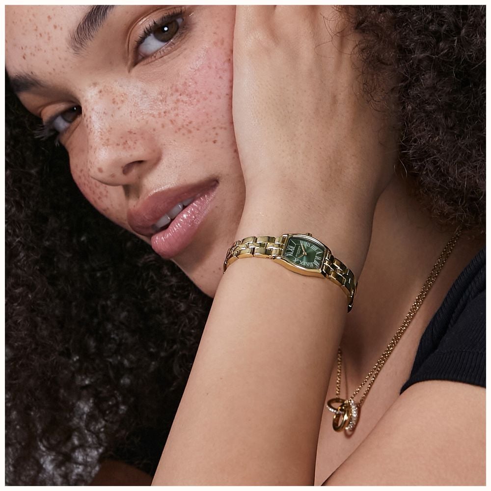 Olivia Burton 18mm Cambridge Forest Green Dial / Gold Bracelet 24000390 - 別ビュー 5