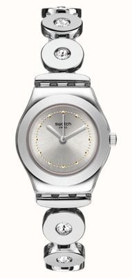 Swatch INSPIRANCE (25mm) Silver Dial / Crystal-Set Stainless Steel Bracelet YSS317G