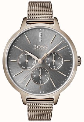 BOSS Symphony Grey Dial Day & Date Mesh Strap 1502424
