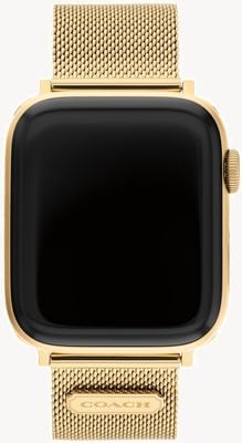 Coach Apple Watch-bandje (42 mm/44 mm/45 mm) goudkleurig PVD 14700064