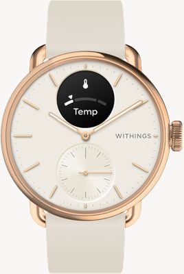 Withings Scanwatch 2 – Hybrid-Smartwatch mit EKG (38 mm) Sand-Hybridzifferblatt / Sand-Silikonarmband HWA10-MODEL 3-ALL-INT