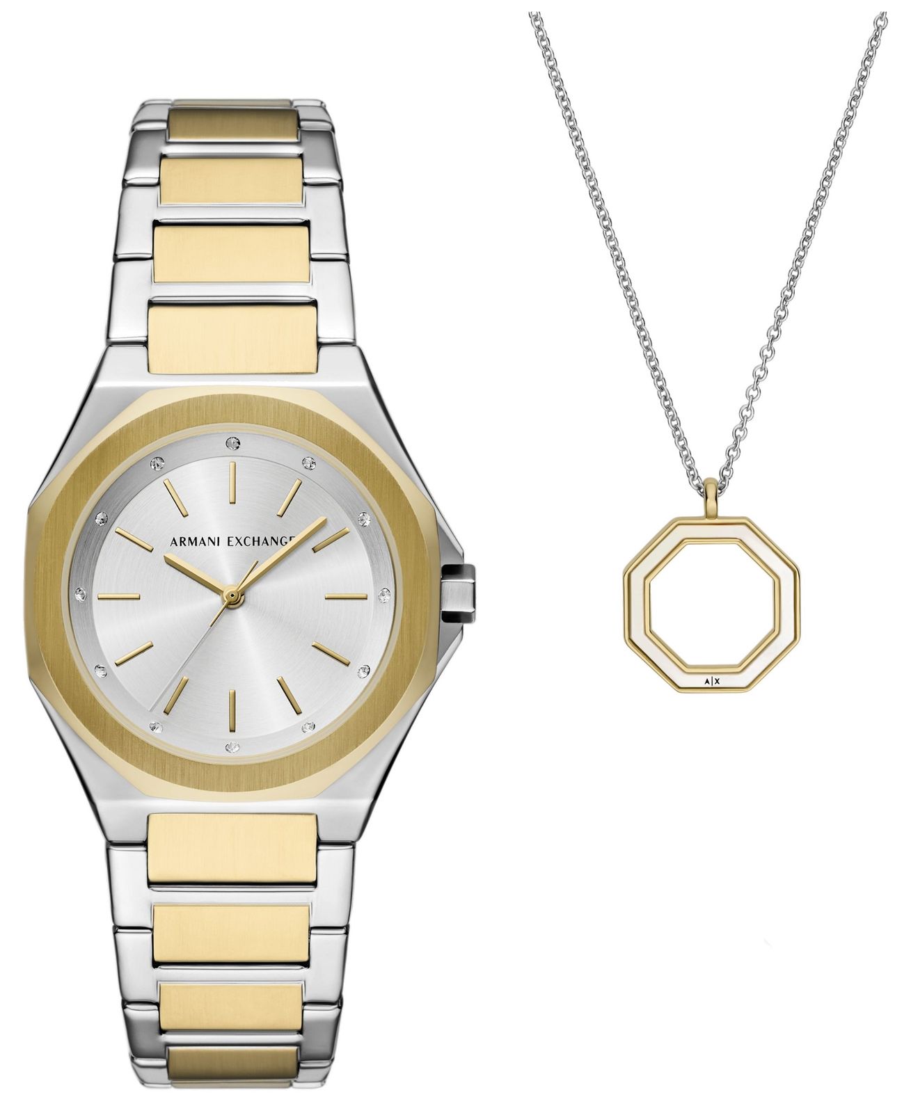 Armani Exchange Coffret cadeau femme (34mm) cadran argent montre