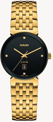 RADO Florence classic diamanten zwarte wijzerplaat gouden armband R48915703