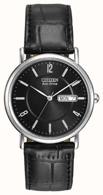 Citizen Eco-Drive-Armband aus schwarzem Leder für Herren BM8240-03E