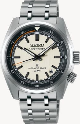 Seiko Prospex speedtimer 6r ‘contagem regressiva compacta’ em contraste cinza-branco SPB513J1