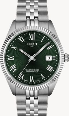 Tissot Ballade Automatik Chronometer (39mm) grünes Zifferblatt / Edelstahlarmband T1564081109300