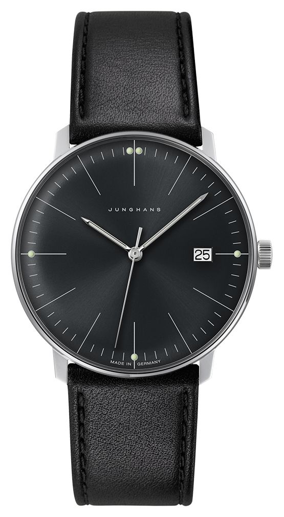 Junghans Men's Max Bill Quartz Plain Black Dial Black Watch