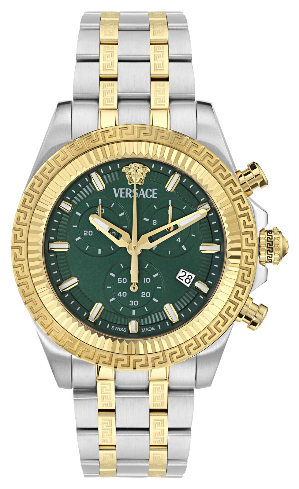 Versace FORNAX Quartz Chronograph 44mm Green Dial  Two Watch