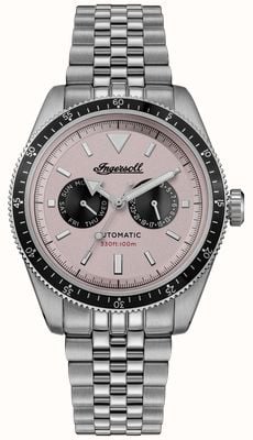 Ingersoll The Outlaw Automatic Day/Date (43 mm) rosa Zifferblatt / Edelstahlarmband I17201