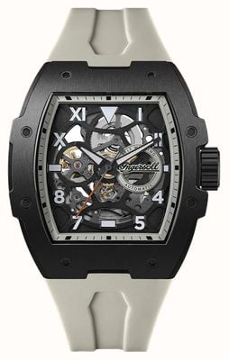 Ingersoll THE PLAY Automatic (45.2mm) Black Skeleton Dial / Grey Rubber Strap I15305