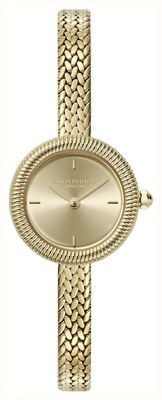 Olivia Burton Quadrante classico con motivo a raggi di sole in oro (20 mm) / bracciale in maglia di acciaio inossidabile color oro 24000279
