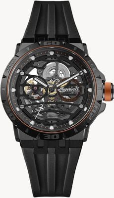 Ingersoll THE RIGGER Automatic (45mm) Black Skeleton Dial / Black Rubber Strap I17902