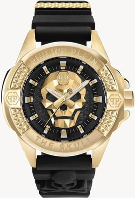 Philipp Plein Le $kull high-conic cadran noir / bracelet noir PWAAA0221