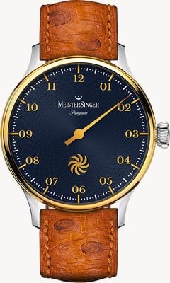 MeisterSinger Pangaea Automatic (40mm) Deep Blue Fermata Dial / Brown Leather Strap PDS917GLG-SF03