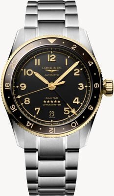 LONGINES Spirit Zulu Time GMT Automatik (39 mm) schwarzes Zifferblatt / Edelstahlarmband L38025536