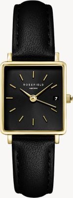 Rosefield Boxy xs (22mm) ブラック文字盤 / ブラックレザーストラップ QBBLG-Q53