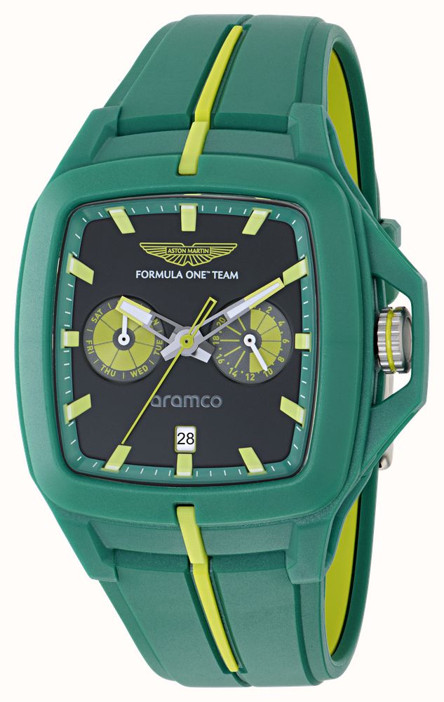 Aston Martin Aramco Formula One™ Team FLK Quartz Multifunction (41.4mm) Black Dial / Podium Green Silicone Strap MTFF1F601 - alternate view 2
