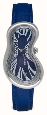Exaequo Melting Watch 经典 ss 316l（28 毫米）蓝色表盘/蓝色扁平皮革表带 EX 0001.0004
